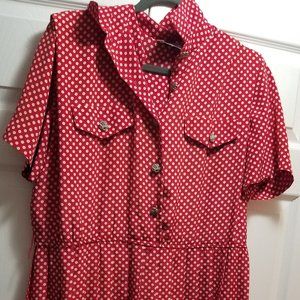 Plus size 1950's red Vintage dress